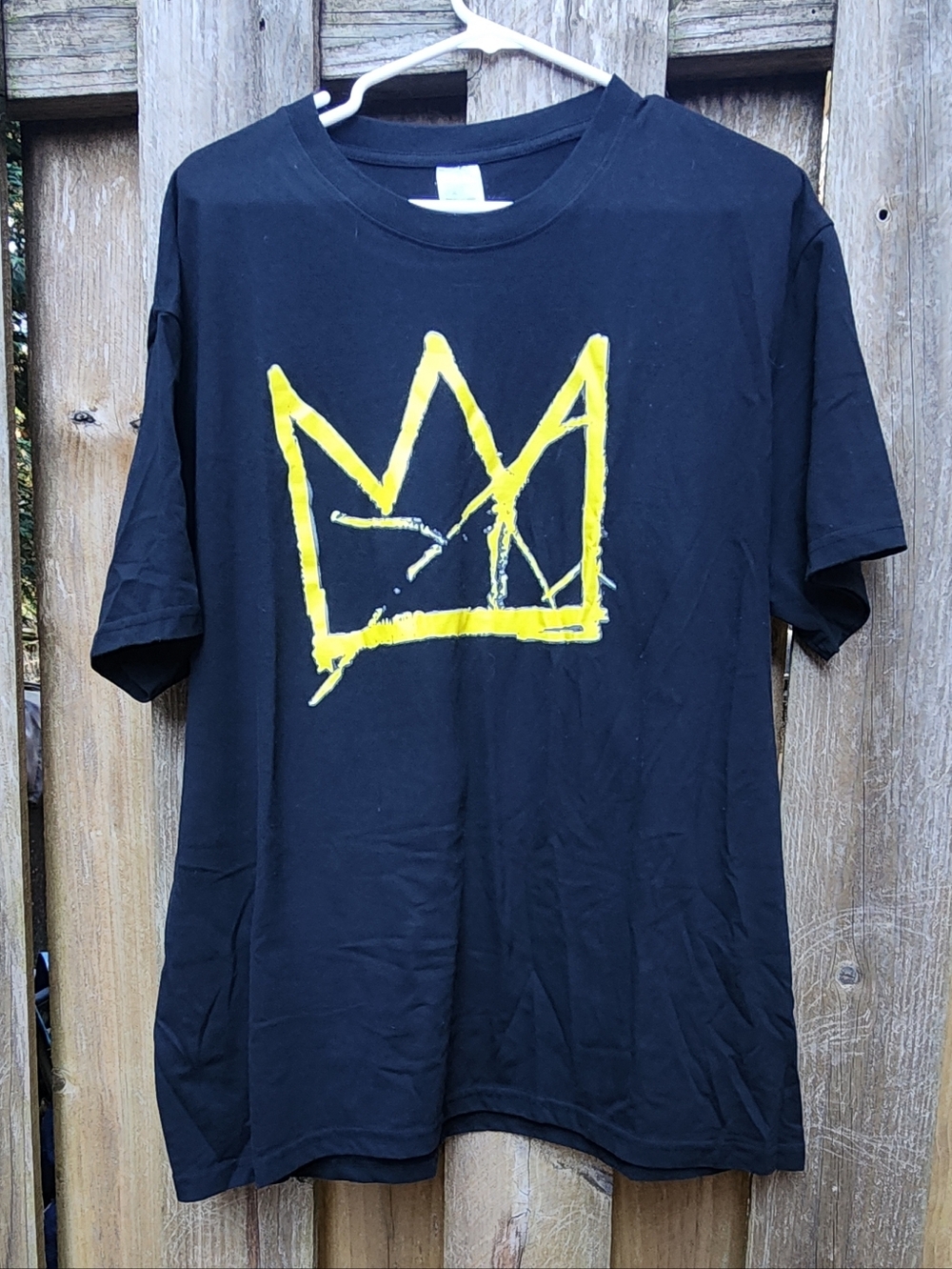 EUC Mens 2XL Black Graphic Tshirt - Basquiat Style Graffiti Crown